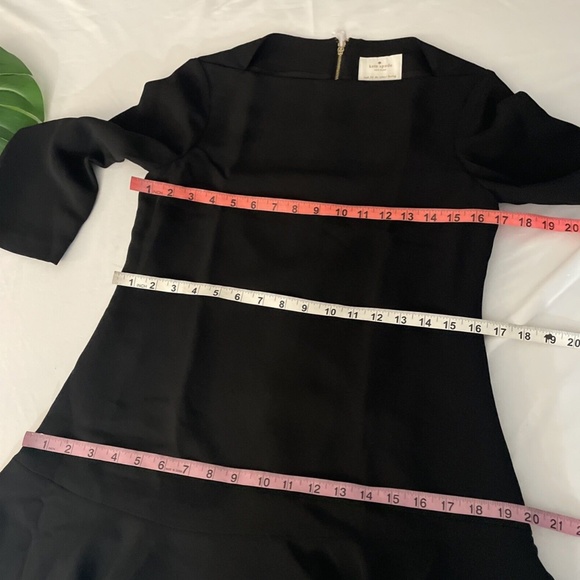 NWT $348 kate spade new york [ 2 ] Flounce Crepe‎ Mini Dress in Black - Picture 4 of 13